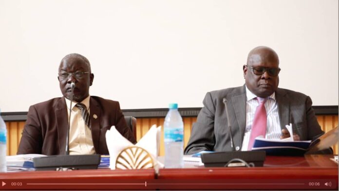 Hon. Mangar Buong (left) deputy Minister of Interior with Hon. Akuei Bona Malual, (Right) Deputy Minister of Foreign Affairs Ministry in South Sudan